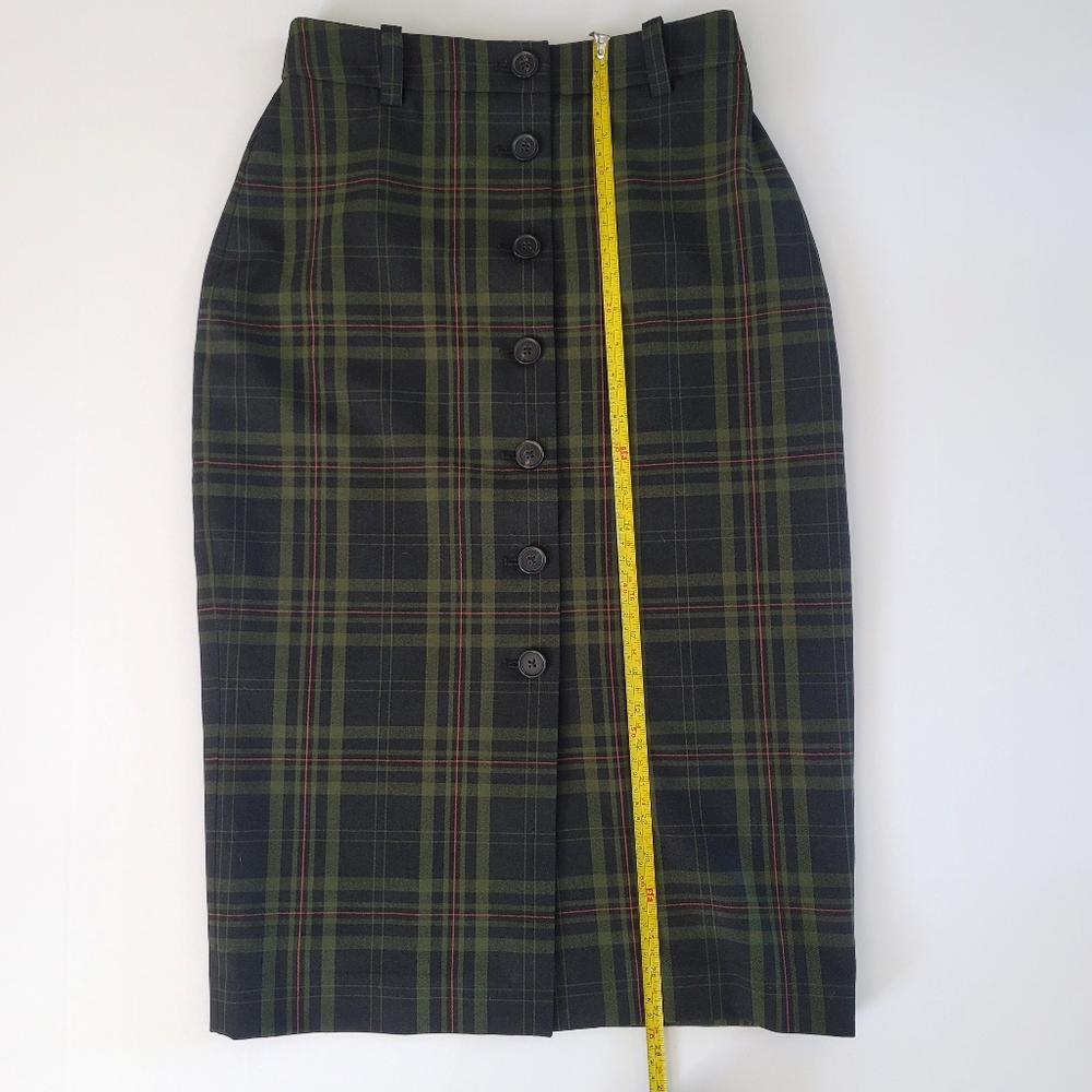 Wilfred Aritzia Leona Button-Front Plaid Midi Skirt Size 2 Preppy Academia Fall - Picture 7 of 10